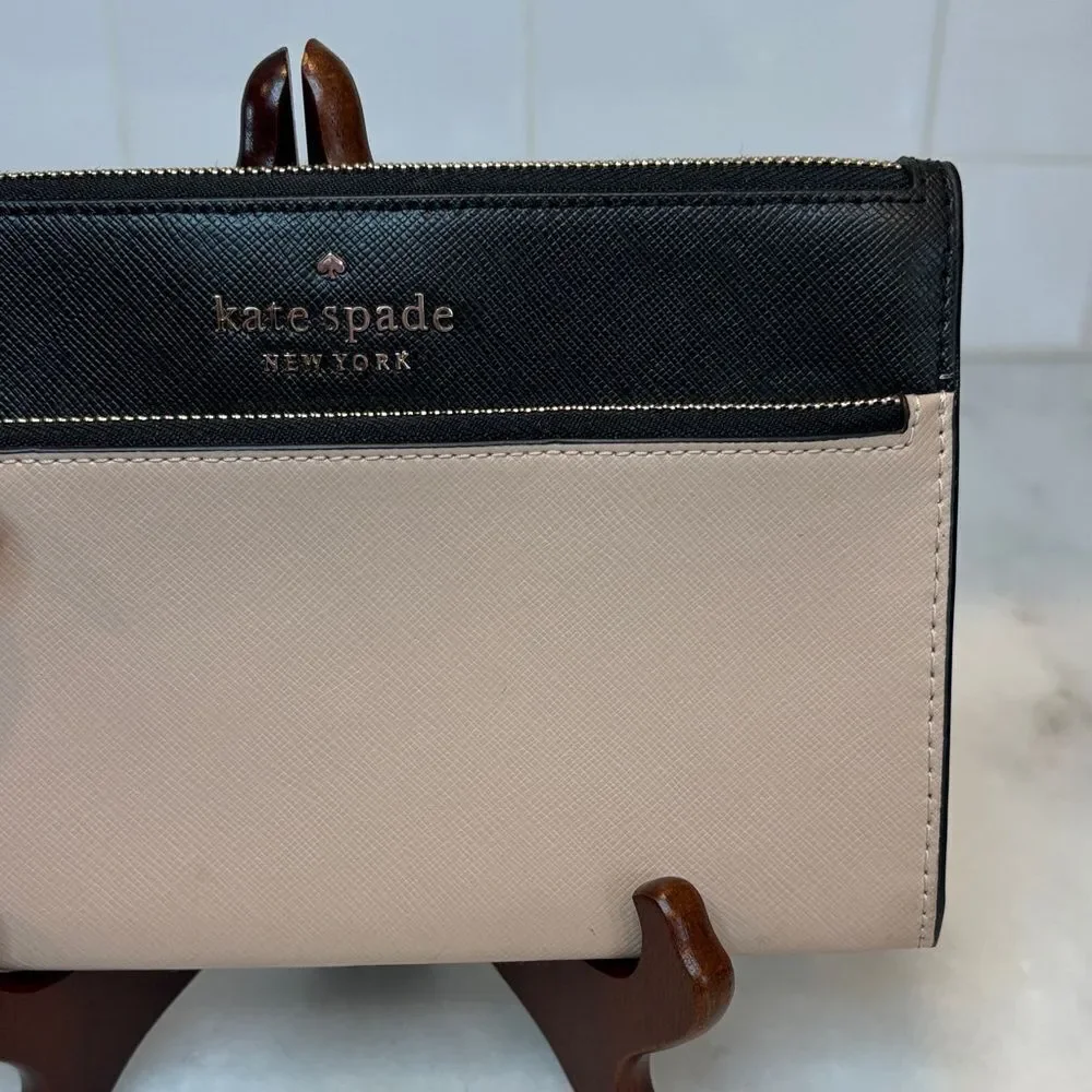 Kate Spade Colorblock Saffiano Leather XL Wristlet Clutch Pouch Wallet